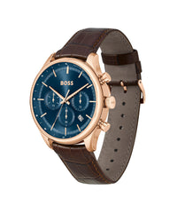 Hugo Boss GREGOR Men's Watch, Analog - Brown / Blue