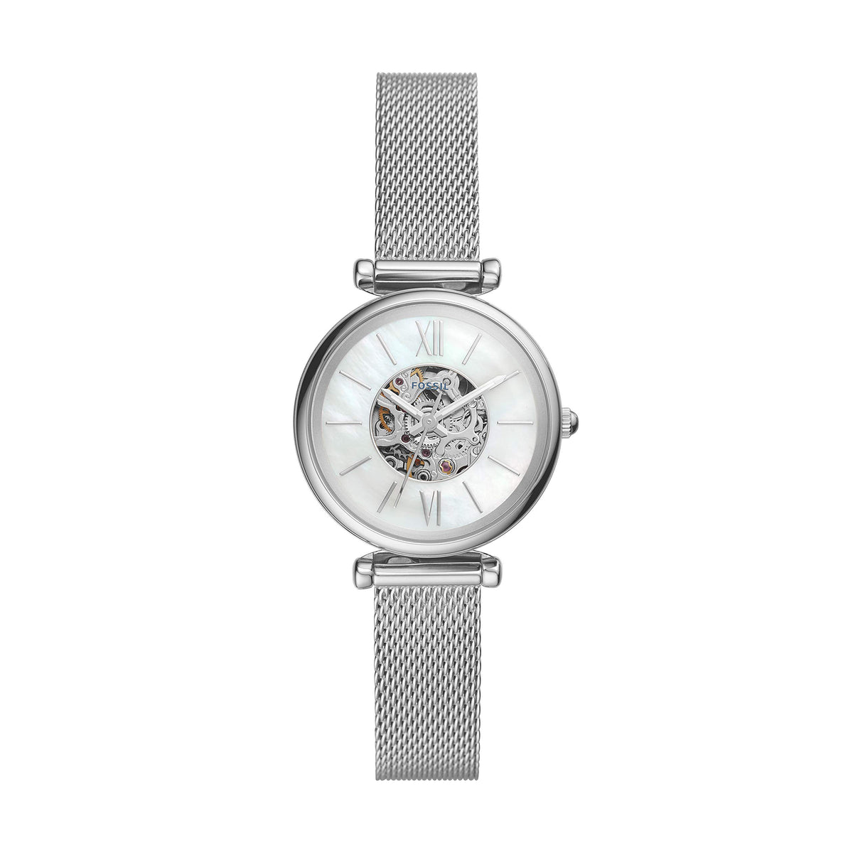 FOSSIL Womens Watch Carlie Mini ME, 28mm case size, Automatic movement, Stainless Steel Mesh strap