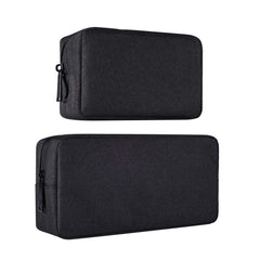 TERRIFI Universal Electronics Accessories Organizer, 2pack Portable Soft Carrying Storage Case Bag for Charger Usb Cables Memory Cards Earphone Flash Hard, Small+Big-black