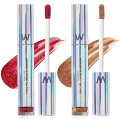 Wonderskin WONDER BLADING Top Gloss - Glitter Lip Gloss, Hydrating and High Shine Finish Lip Makeup (Red Glitter + Gold Glitter)