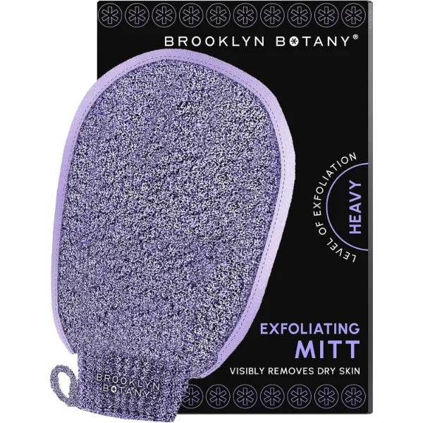Brooklyn Botany Exfoliating Mitt for Bath and Shower – Heavy Duty Exfoliating Body Scrubber for Massage and Dead Skin Remover for Body – 1 Mitt