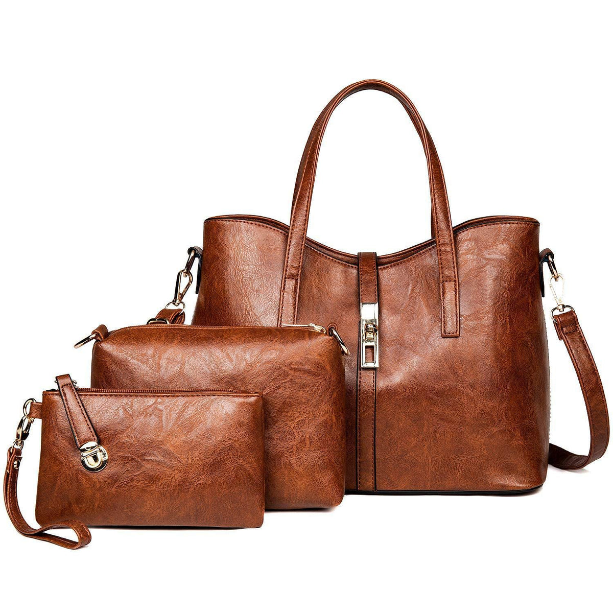 TcIFE Purses and Handbags for Womens Satchel Shoulder Tote Bags Wallets - Dark Brown