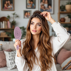 Eco-Friendly Detangling Hair Brush for Women, Children, Men - Gentle on Hair and Scalp - Ideal for Straight, Curly & Wet Hair (Pink)