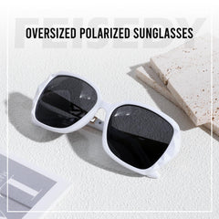 FEISEDY Polarized Women Square Sunglasses Sparkling Composite Shiny Frame B2289