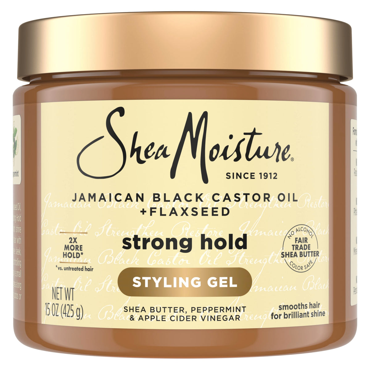 Shea Moisture Styling Strong Hold Styling Gel for Natural, Chemically Treated or Heat-Styled Hair with Jamaican Black Castor Oil & Flaxseed Paraben-Free Anti-Frizz 15 oz