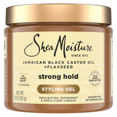 Shea Moisture Styling Strong Hold Styling Gel for Natural, Chemically Treated or Heat-Styled Hair with Jamaican Black Castor Oil & Flaxseed Paraben-Free Anti-Frizz 15 oz