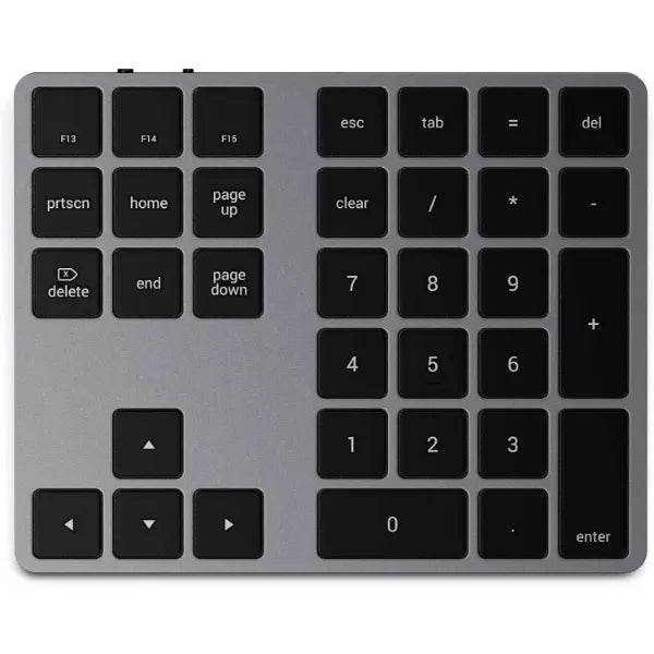 Satechi Bluetooth Extended Numeric Keypad (U.S. English Layout), Slim Rechargeable 34-Key Numberpad, for MacBook Air/Pro/Neo, iPad Air/Pro, iPad mini, Mac mini, iMac