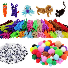 TOYBY Kids Crafts and Art Supplies Jar Kit for Kids Age 4-9, 560+ Pieces Included Pipe Cleaners Craft,Glitter Glue,Pom Poms,Feather, Make Bracelets and Necklaces - for Craft DIY Art Supplies (Model A)