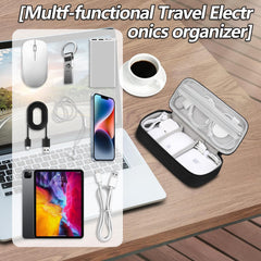 QUEENADA Portable Electronic Accessories Bag - Cable Organizer, Travel Gadget Organizer, Compatible with Charger USB Cable SD Memory Card Headset Flash Drive Hard Drive (Black)