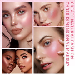 NALACAL Pink Baked Blush Palette for Cheeks Makeup, 4 Colors Shimmer Facial Blush for Natural Glowing Finish Lasting Lightweight Matte Natural Cream Powder Easy To Blend Contour Highlighter Blusher