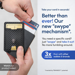 SWYPE Slim Wallet for Men with Money Clip - Metal Mens Wallet - RFID Blocking Credit Card Holder for Men - Minimalist Front Pocket Wallet - Thin and Compact Anti Theft Card Wallet - Men’s Card Case