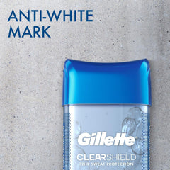 Gillette Antiperspirant and Deodorant for Men, Clear Gel, Clear Shield Cool Wave, 72 Hr. Sweat Protection, 108g - Pack of 5