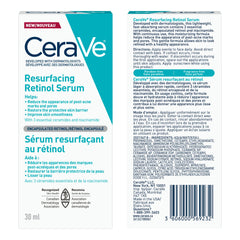 CeraVe Resurfacing RETINOL Serum For Face with niacinamide. Helps even skin tone, skin smoothness, post-acne marks & pore minimizer. Gentle, Fragrance-free, non-comedogenic, sensitive skin, 30ML