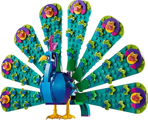 LEGO Creator 3in1 Exotic Peacock Toy to Dragonfly to Butterfly Figure Set, Small Animal Toys for 7 Plus Year Old Girls, Boys & Kids, Makes Great Desk Accessories, Gift Idea 31157