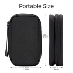 ProCase Electronics Travel Tech Pouch, Portable Cable Organizer Bag, Electronics Accessories and Supplies for Charger, Power Bank, Wire -Black