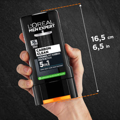 L’Oréal Paris men expert Carbon Clean Shower Gel Cleanses Sensitive Skin (Face, Body and Hair) Moisturises Masculine Spicy Fragrance (1 x 300 ml)