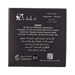 De Bela 18 Wet & Dry Highlighter and Bronzer - 1.36 oz, 03