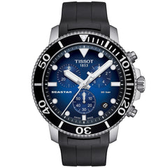 Tissot Chronograph Black Strap Men's Wrist Watches - T120.417.17.041.00, SEASTAR 1000 CHRONOGRAPH, T1204171704100
