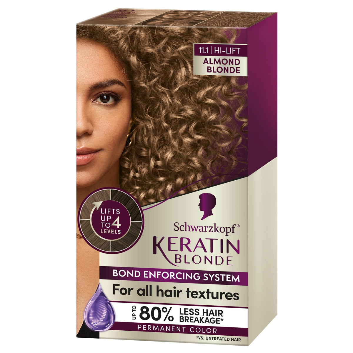 Schwarzkopf Keratin Blonde Blonde 11.1 Permanent High-Lift Hair Color, One Application - Keratin-enriched hair color, brightens up to 4 levels and protects hair from breakage