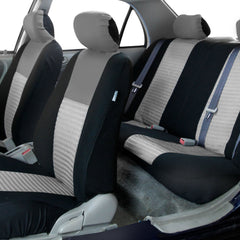FH Group Car Seat Covers Full Set 3D Air Mesh - Universal Fit, Automotive Seat Covers, Low Back Front Seat Covers, Airbag Compatible, Split Bench Rear Seat, Washable Car Seat Cover for SUV, Sedan Gray