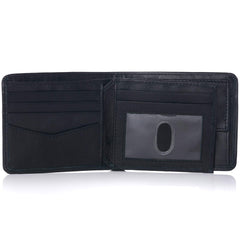 Alpine Swiss Men's RFID Protected Max Coin Pocket Bifold Wallet With Divided Bill Section Camden Collection - Soft Nappa Black
