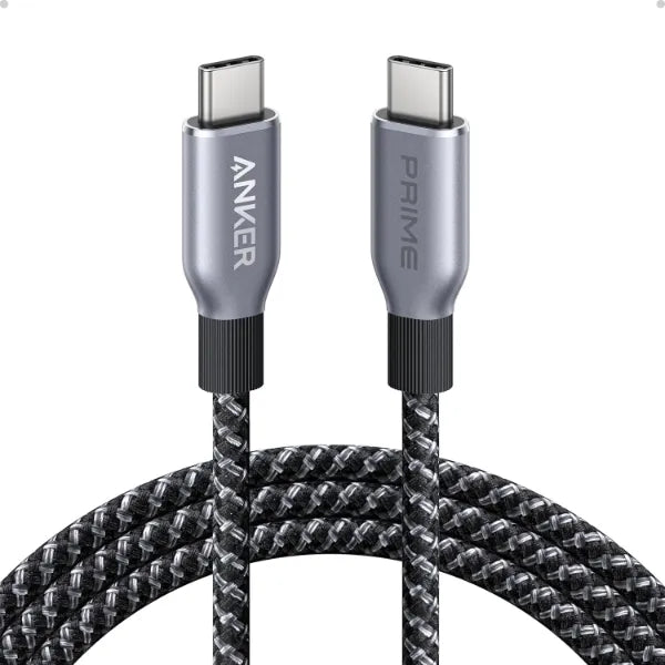 Anker Prime USB-C to USB-C Cable 6ft 240W – Upcycled Braided, Fast Charging, Durable (A88E2012) - Black