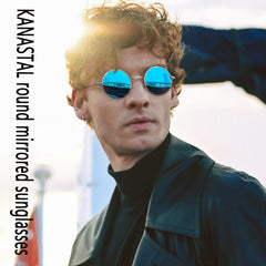 KANASTAL Hippie Round Polarized Sunglasses for Women Men, Small Circle Sun Glasses Classic Vintage Retro Shades Metal Frame UV400 Protection