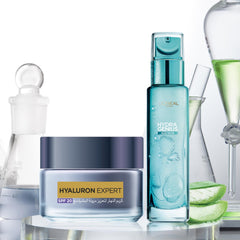 L’Oréal Paris Hydra Genius Aloe Water 72H Liquid Moisturizer, 70 ml & L’Oréal Paris Hyaluron Expert Replumping Moistuizing Day Cream 50ml