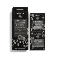 Apivita Express Beauty Propolis Face Mask, Deeply Cleanses, Purifies & Balances Oily, Acne-Prone Skin, Mattifying, 2 masks