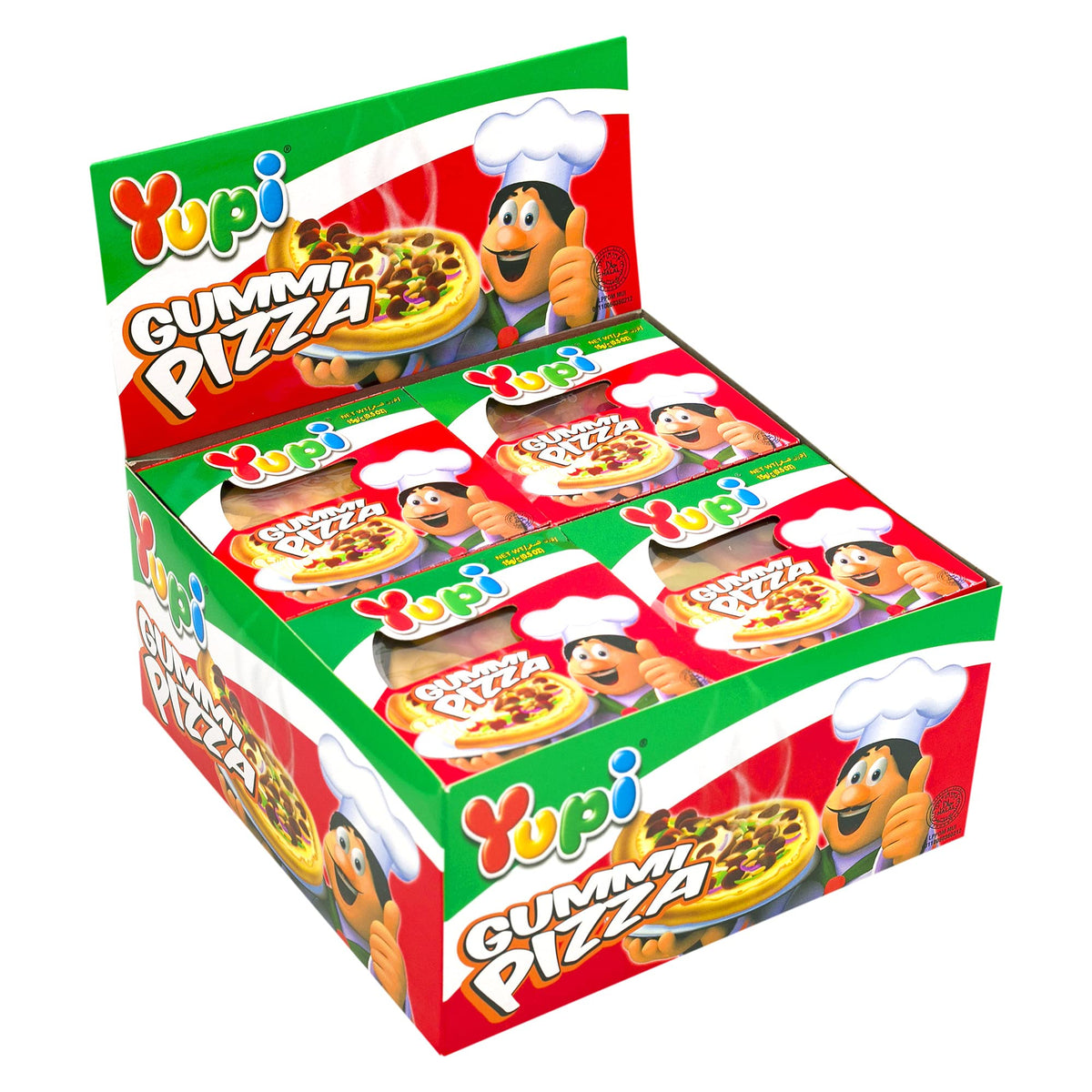 Yupi Mini Pizza Shaped Gummy Candies, Fun & Flavorful Chewy Treats, Perfect Gummy Snack for Kids & Adults -  14g (Pack of 24)