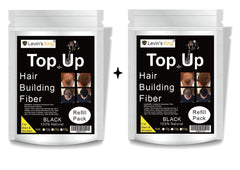 Tom Bull Levins King Hair Building Fiber, Concealer Refill Use for Caboki, Toppik (Black 25+25 g) Pack of 2