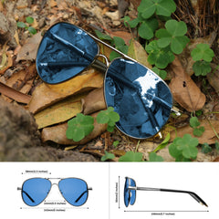 ROCKNIGHT Polarized Aviator Sunglasses for Men Women Metal Flat Top Sunglasses lightweight Driving UV400 Outdoor 58mm