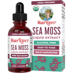 MARYRUTH'S Organic Irish Sea Moss Liquid Drops, Unflavored, 1 Fl Oz | Chondrus Crispus, Wild Harvested, For Adults & Kids Ages 14+, Sugar Free, Vegan
