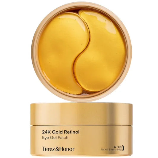 TEREZ & HONOR 24K Gold Retinol Under Eye Patches – Firming & Anti-Aging Hydrogel Masks for Wrinkles, Dark Circles & Puffiness