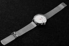 Orient RA-AC0E07S10B Stylish Maestro Contemporary Analog Automatic Watch for Men, 40 mm Case Size, Silver/White