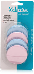 Xcluzive Cosmetic Sponges - Round, Pack Of 4