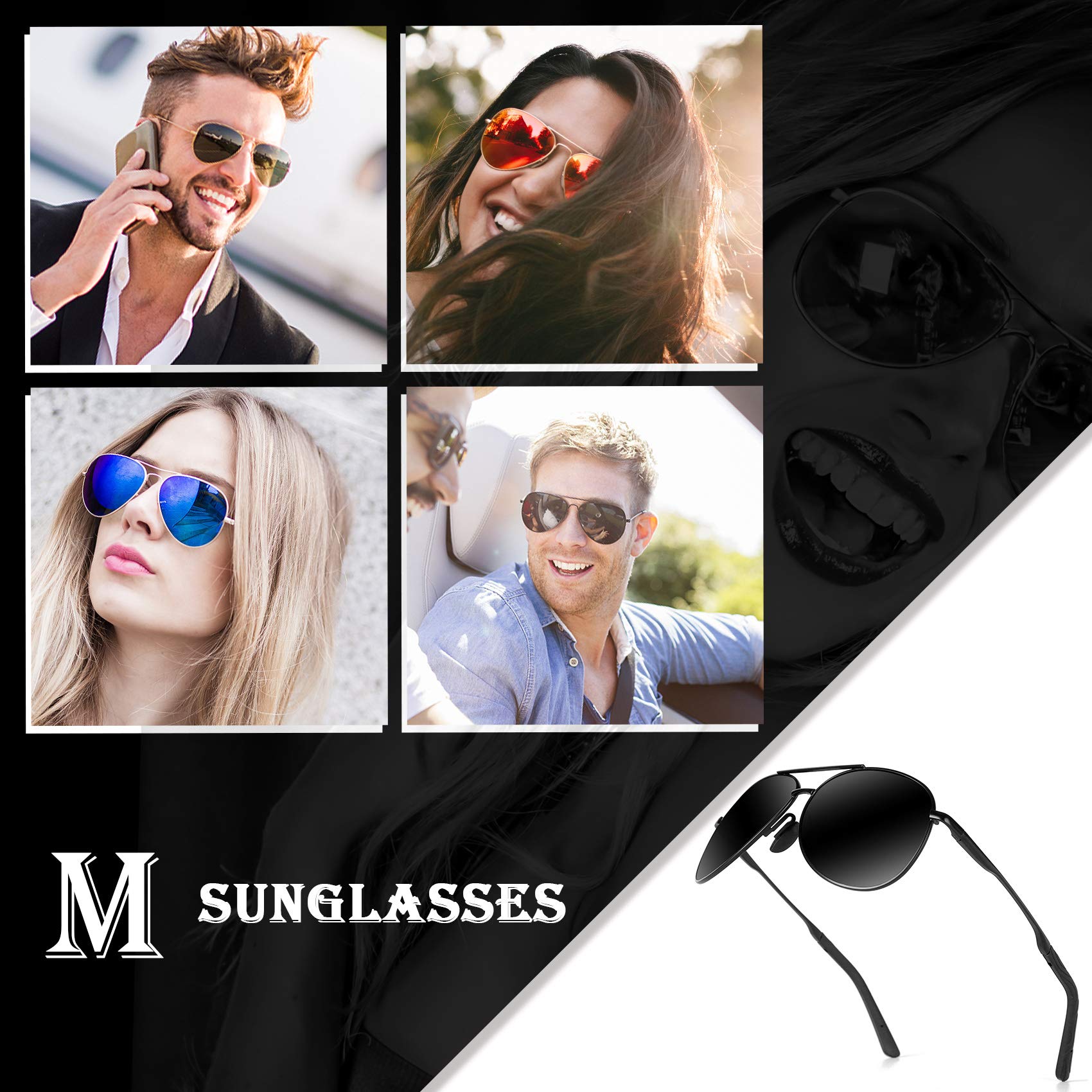 Aviator Sunglasses for Men Polarized Women-mxnx UV Protection Lightweight Driving Fishing Sports Mens Sunglasses MX208