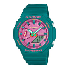 Casio Women Watch G- Shock Analog Digital Pink Dial Resin Band GMA-S2100BS-3ADR., Green, Modern