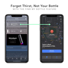 Hidrate Spark STEEL Smart Water Bottle - Tracks Water Intake & Glows to Remind You to Stay Hydrated, Straw, 21 oz, Black