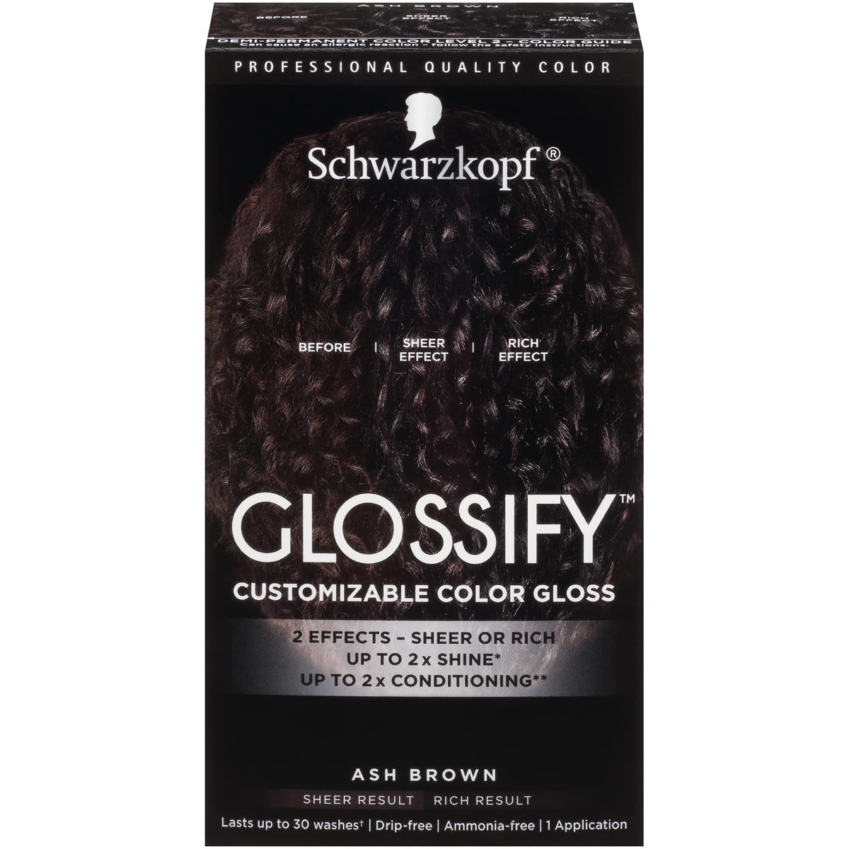 Schwarzkopf Glossify Customizable Color Gloss, Ash Brown