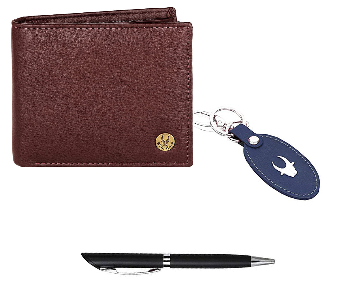 WildHorn® RFID Protected Genuine Leather Wallet & Gift Combo for Men - MULTICOLOR