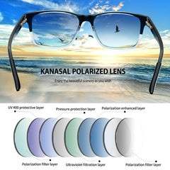KANASTAL Polarized Sunglasses for Men Women, Classic Square Sports Sun Glasses Driving, Fashion Shades for Womens Outdoor 100% UV400 Protection