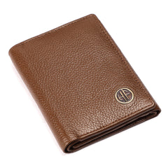 HAMMONDS FLYCATCHER Genuine Leather Wallet for Men, RFID Protected Leather Purse for Men, Money Purse for Men, Tri-Fold Wallet, 5 Card Slots, 2 ID Slots, Hidden Pockets, Metal Snap Button, Brushwood