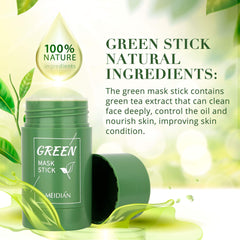 Rictex Green Tea Stick Mask Purifying Clay, Face Moisturizer, Oil Control, Deep Cleansing & Nourishing for Women and Men with All Skin Types