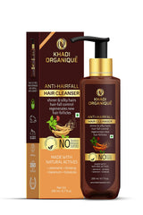 Khadi Organique Anti Hair Fall Shampoo/Cleanser (NO SLS & PARABEN) For Hair-fall Control, Shiner & Silky Hairs, Regenerates New Hair Follicles Men & Women (200 ml)