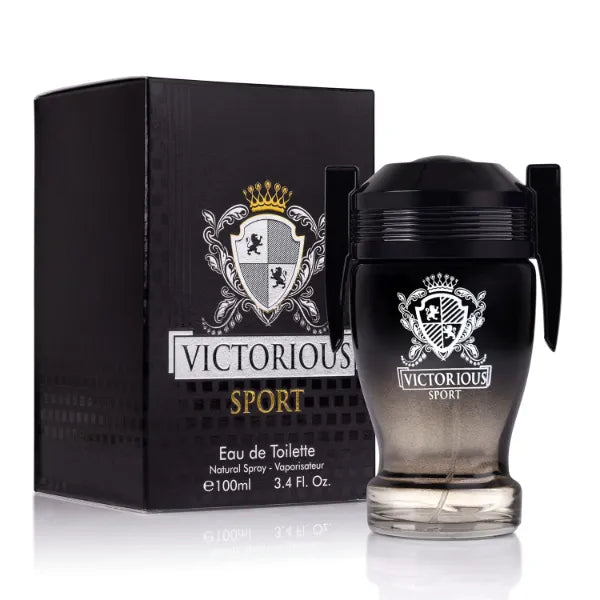 URBAN COLLECTION Victorious Sport Eau De Toilette for Men 3.4 fl oz- A Fragrance Built for Champions - Spicy, Sweet & Lemon Warm Base of vanilla, Tonka Bean & Amber Ideal Gift For Special Occasion Elegant