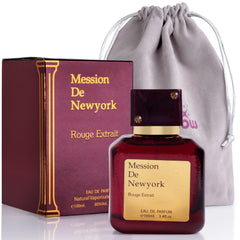 Mession de NewYork Rouge Extrait for Eau De Parfum Men and Women 3.4 Oz Features Bitter Almond & Saffron Top notes Jasmine, Cedar, ambergris, Musk & Woody ase Notes Elegant 100ml Bottle for Birthday