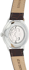 Orient 'Bambino Open Heart' Japanese Automatic Stainless Steel and Leather Dress Watch