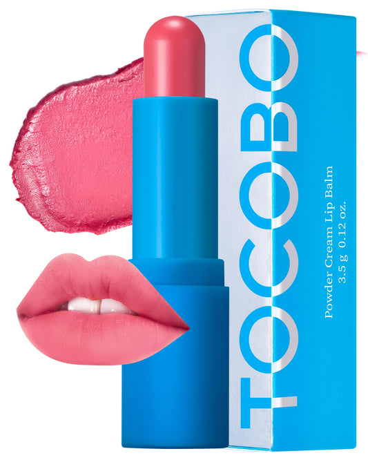 TOCOBO Powder Cream Lip Balm 032 Rose Petal 0.67 oz / 19g | Soft Matte Velvet Type Vegan Lip Balm & Creamy Powder Texture without Exfoliation