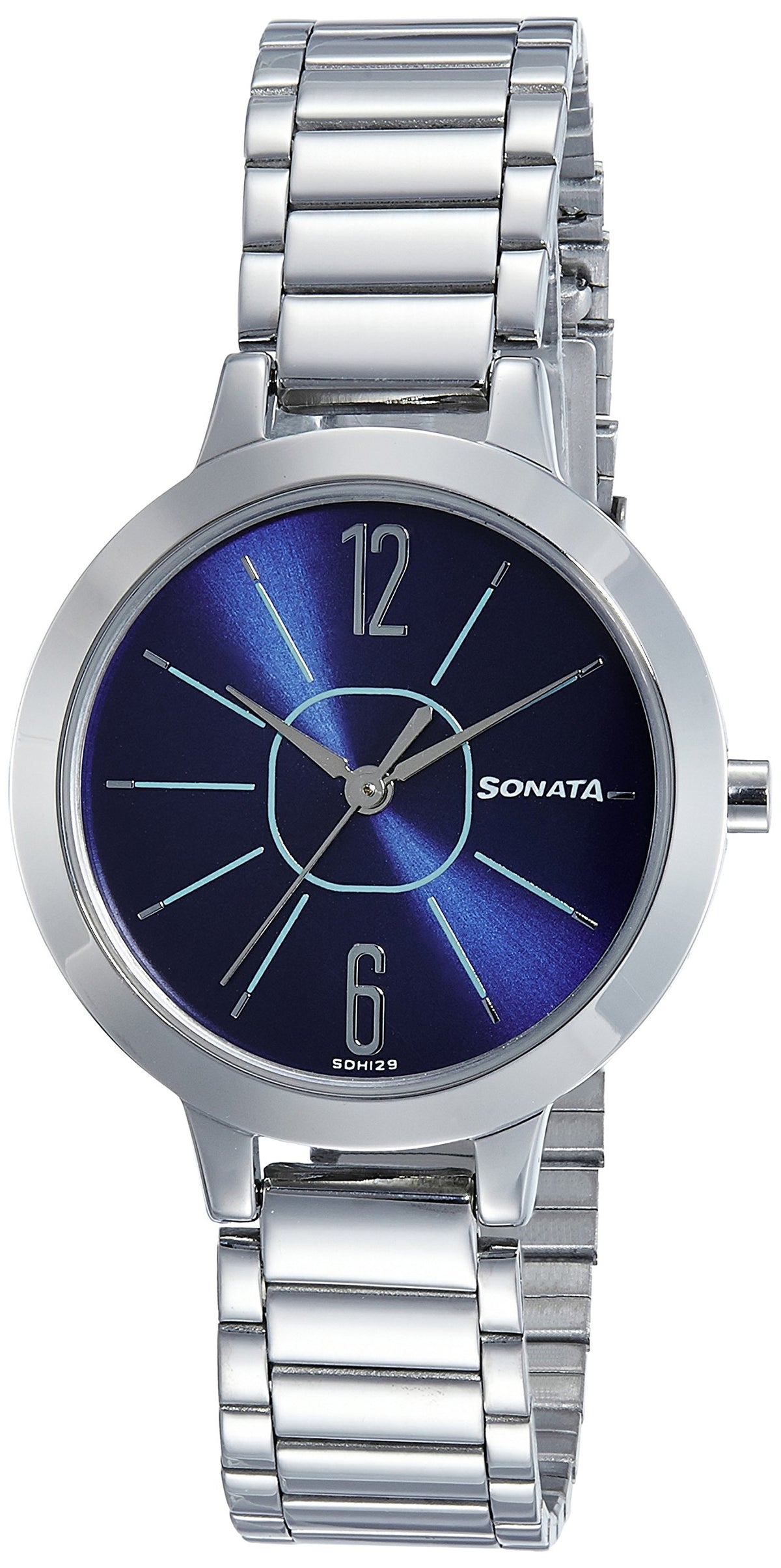 Sonata Steel Daisies Analog Blue Dial Women's Watch-8141SM03